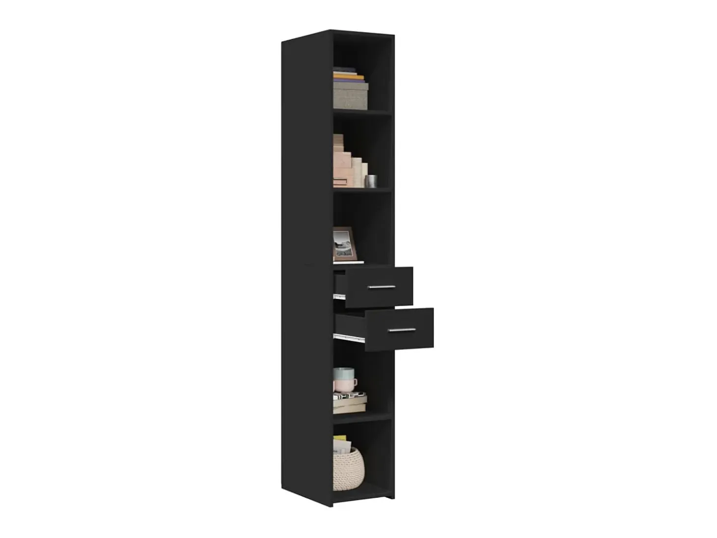 Aparador de madera de ingeniería negro 30x42,5x185 cm