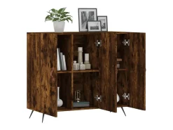 Aparador de madera de ingeniería roble ahumado 90x34x80 cm