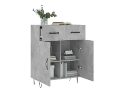 Aparador de madera de ingeniería gris hormigón 69,5x34x90 cm ES13314