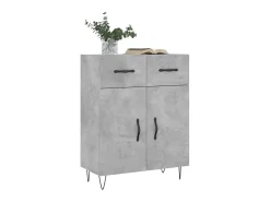Aparador de madera de ingeniería gris hormigón 69,5x34x90 cm ES13314