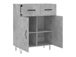 Aparador de madera de ingeniería gris hormigón 69,5x34x90 cm ES13314
