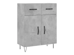 Aparador de madera de ingeniería gris hormigón 69,5x34x90 cm ES13314