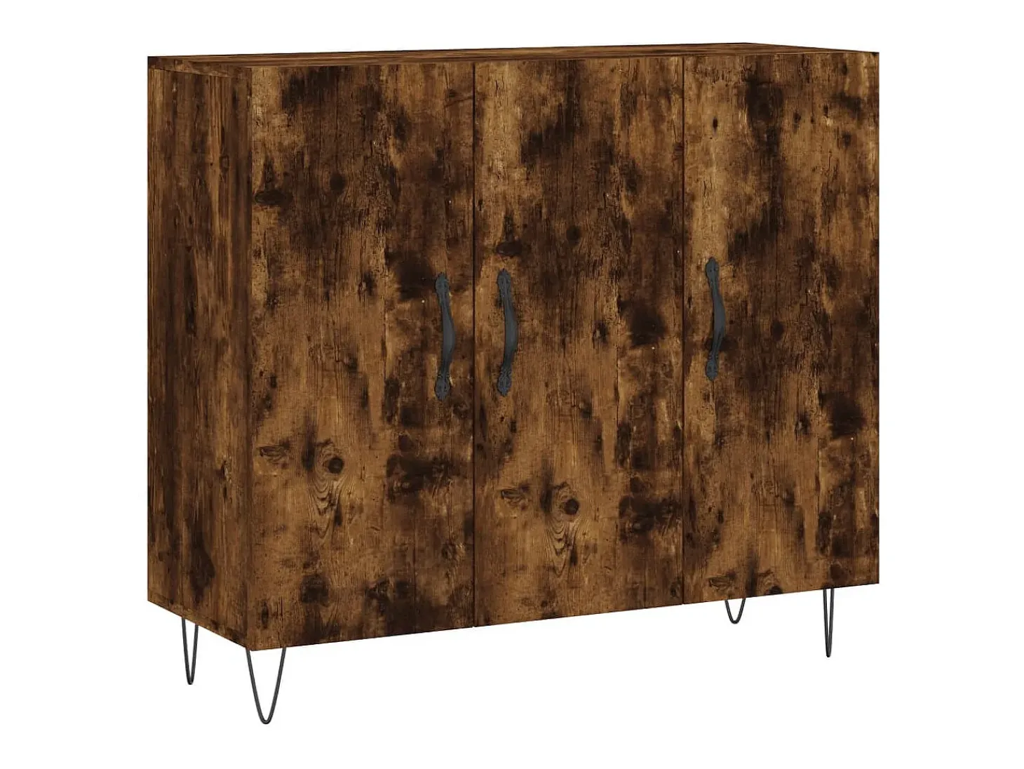 Aparador de madera de ingeniería roble ahumado 90x34x80 cm
