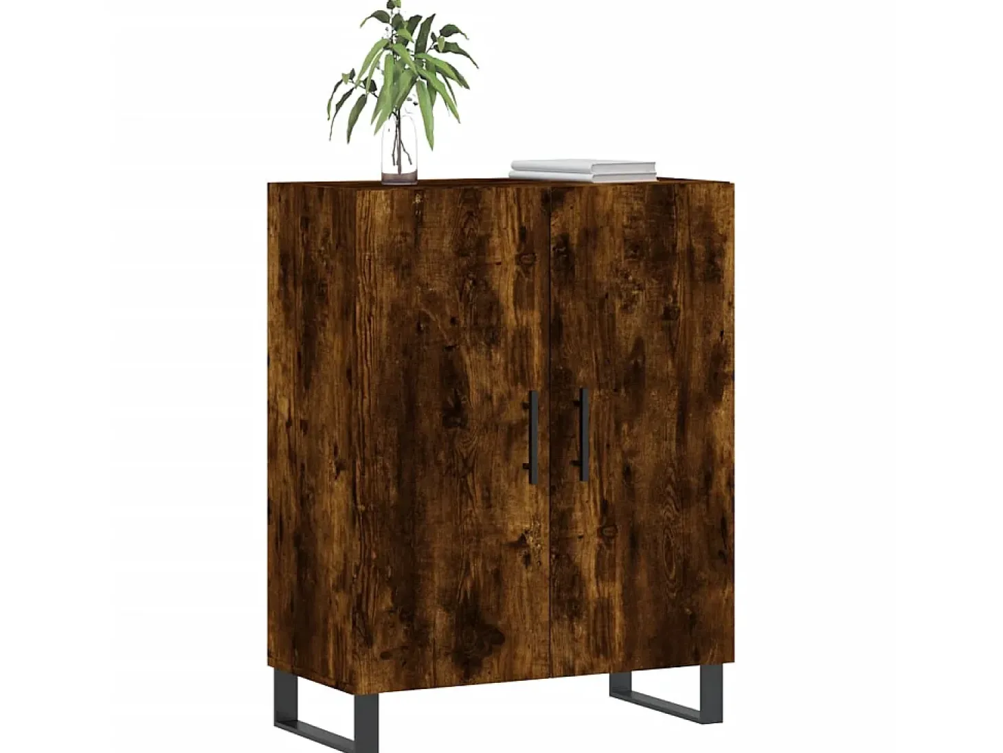 Aparador de madera de ingeniería roble ahumado 69,5x34x90 cm ES59538