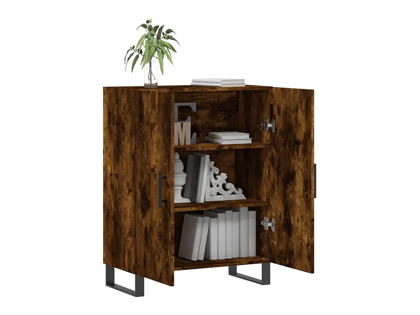 Aparador de madera de ingeniería roble ahumado 69,5x34x90 cm ES59538