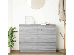 Aparador de madera de ingeniería gris sonoma 100x35x76 cm