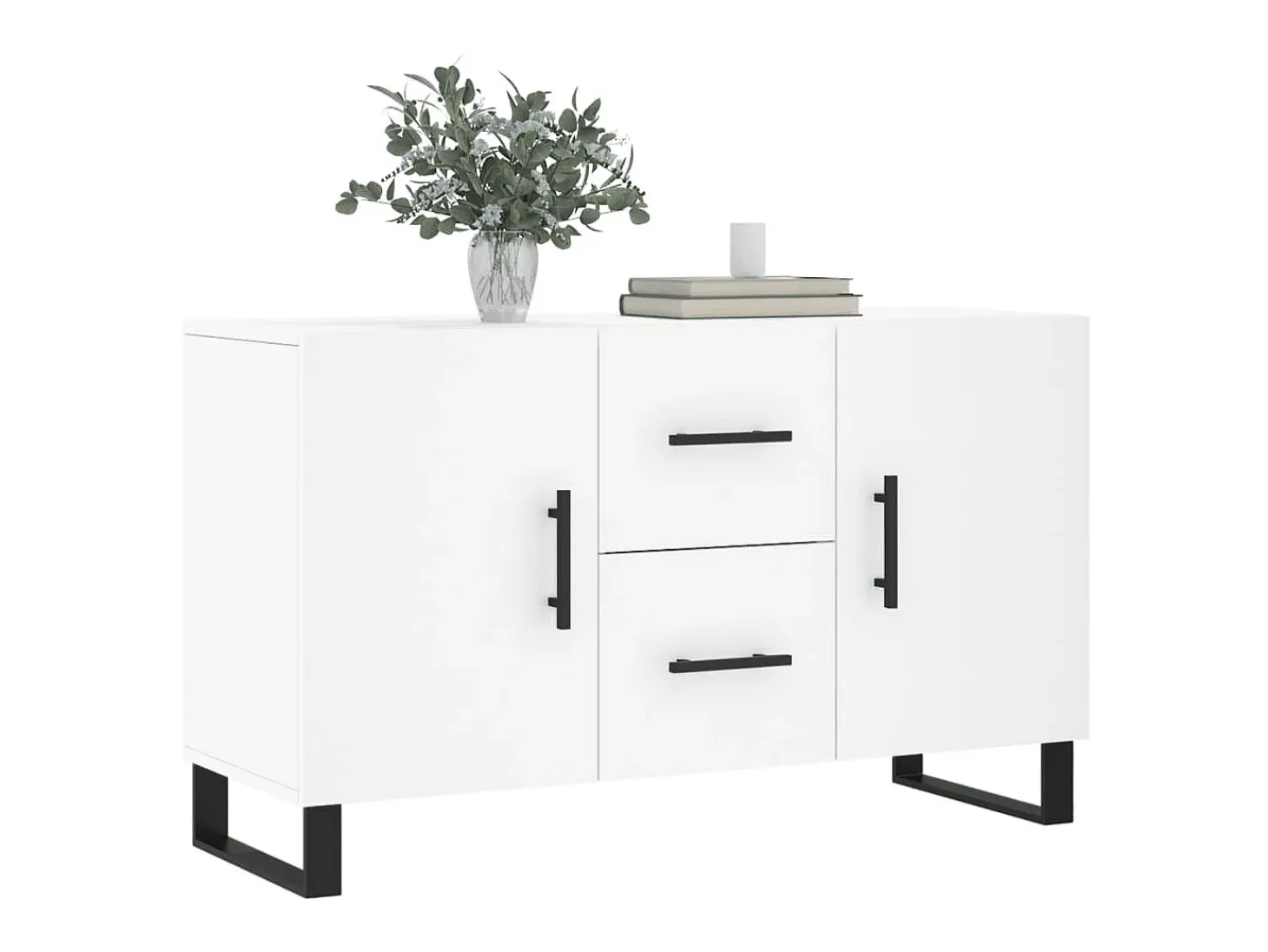 Aparador de madera de ingeniería blanco 100x36x60 cm ES37793