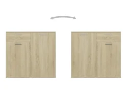 Aparador de madera de ingeniería roble Sonoma 160x36x75 cm ES71472