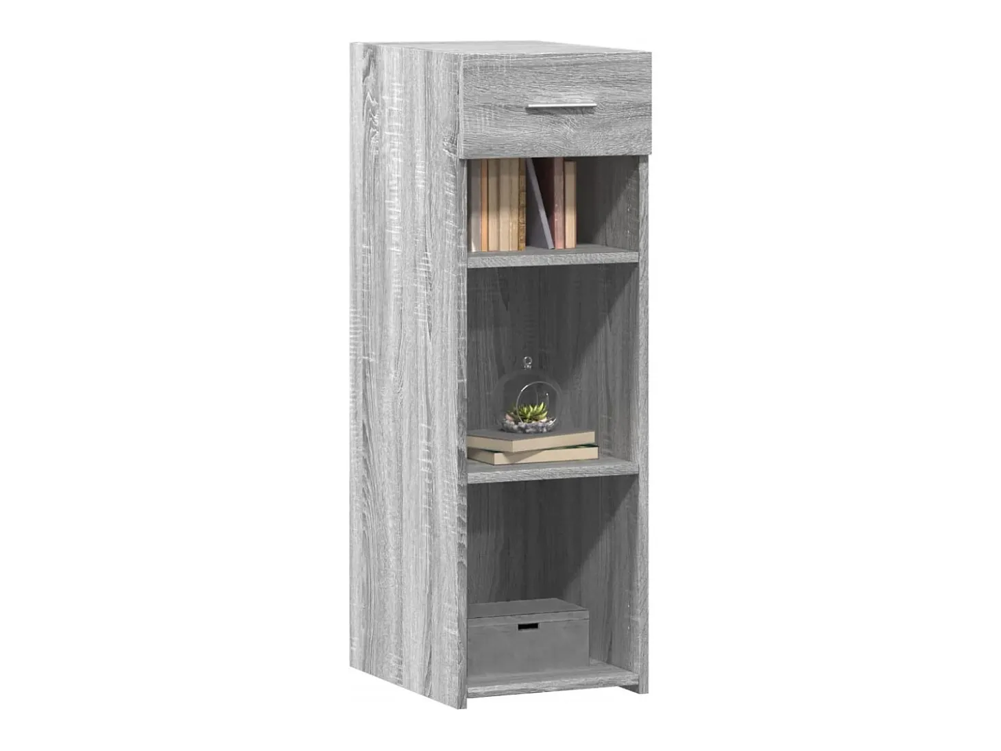 Aparador de madera de ingeniería gris Sonoma 30x42,5x93 cm