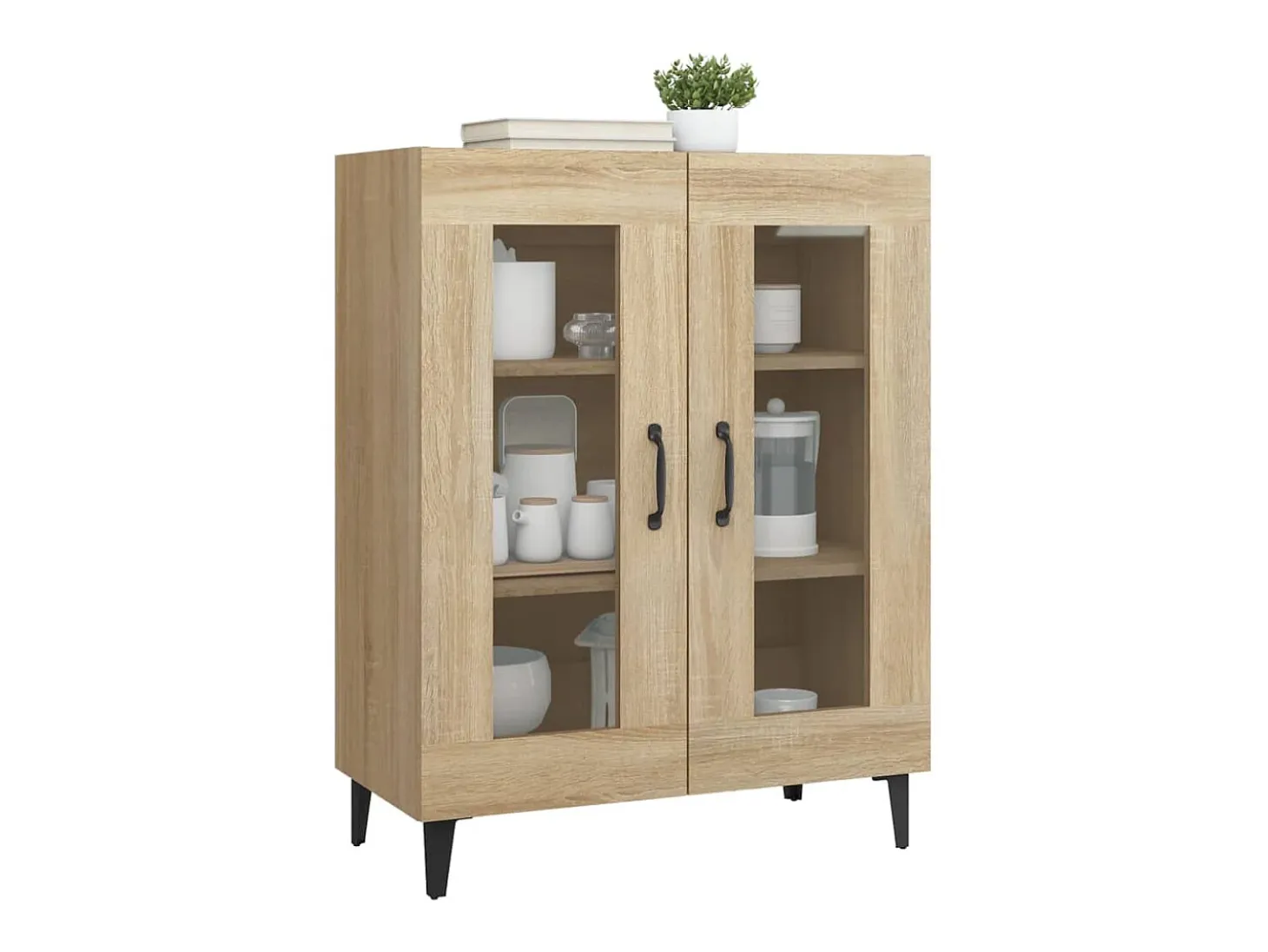 Aparador de madera de ingeniería roble Sonoma 69,5x34x90 cm ES52766