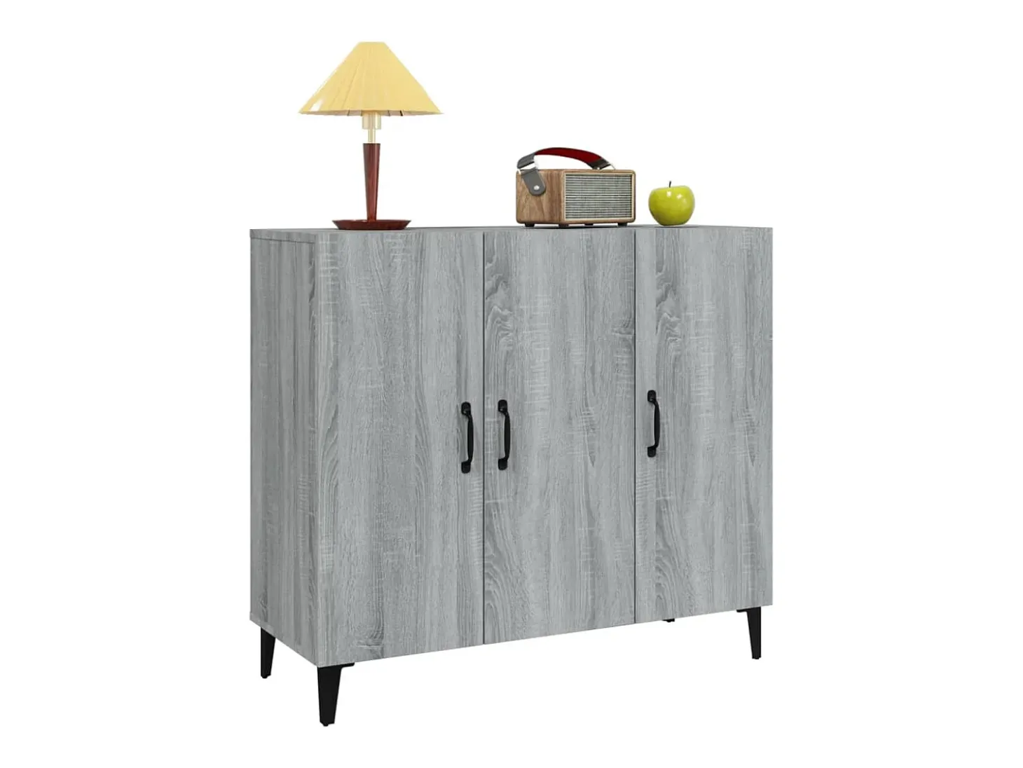 Aparador de madera de ingeniería gris Sonoma 90x34x80 cm