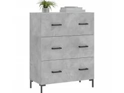 Aparador de madera de ingeniería gris hormigón 69,5x34x90 cm ES23285
