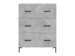 Aparador de madera de ingeniería gris hormigón 69,5x34x90 cm ES23285