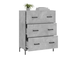 Aparador de madera de ingeniería gris hormigón 69,5x34x90 cm ES23285