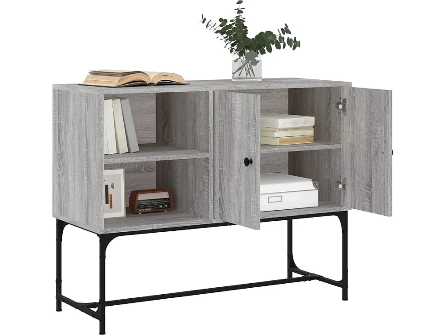 Aparador de madera de ingeniería gris Sonoma 100x40x79,5 cm ES26447