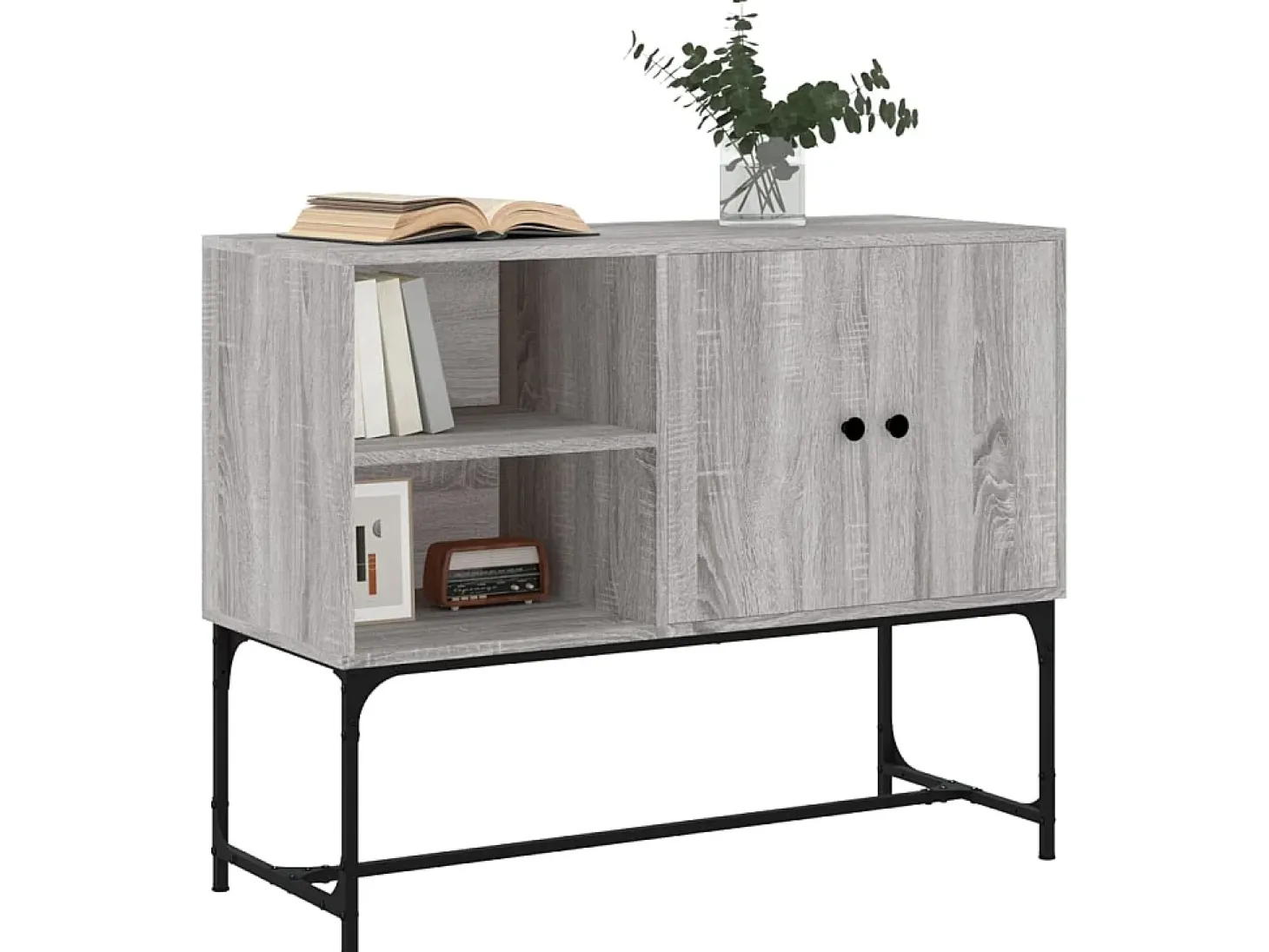 Aparador de madera de ingeniería gris Sonoma 100x40x79,5 cm ES26447