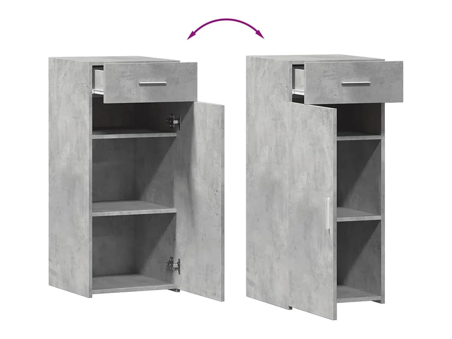 Aparador de madera de ingeniería gris hormigón 40x42,5x93 cm