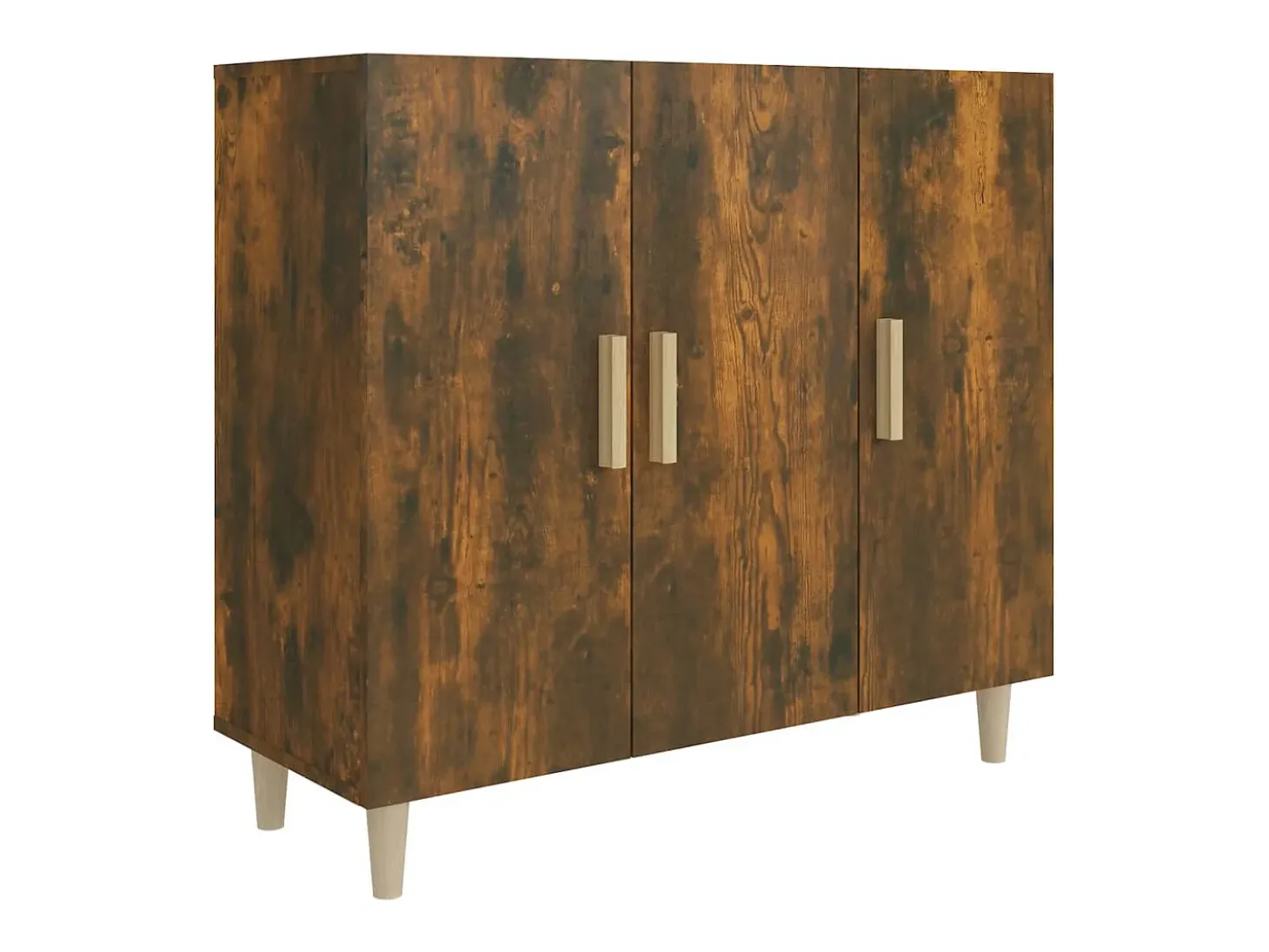 Aparador de madera de ingeniería roble ahumado 90x34x80 cm