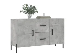 Aparador de madera de ingeniería gris hormigón 100x36x60 cm