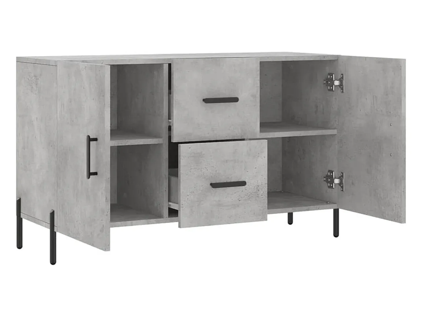 Aparador de madera de ingeniería gris hormigón 100x36x60 cm