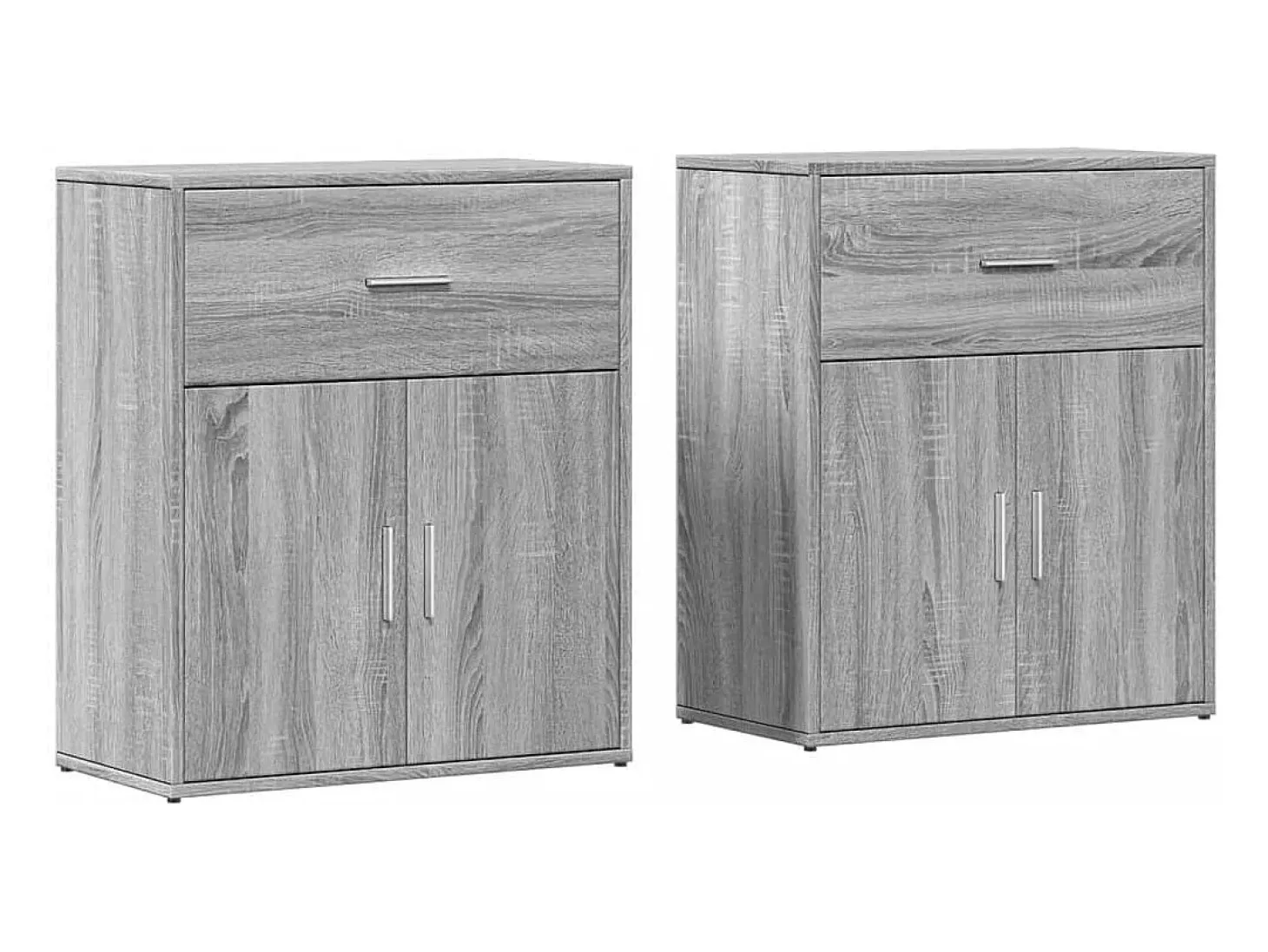 Aparador de madera de ingeniería 2 uds gris Sonoma 60x31x70 cm ES129611