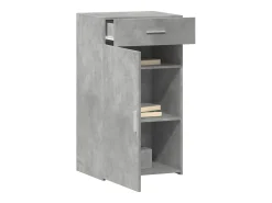 Aparador de madera de ingeniería gris hormigón 50x42,5x93 cm