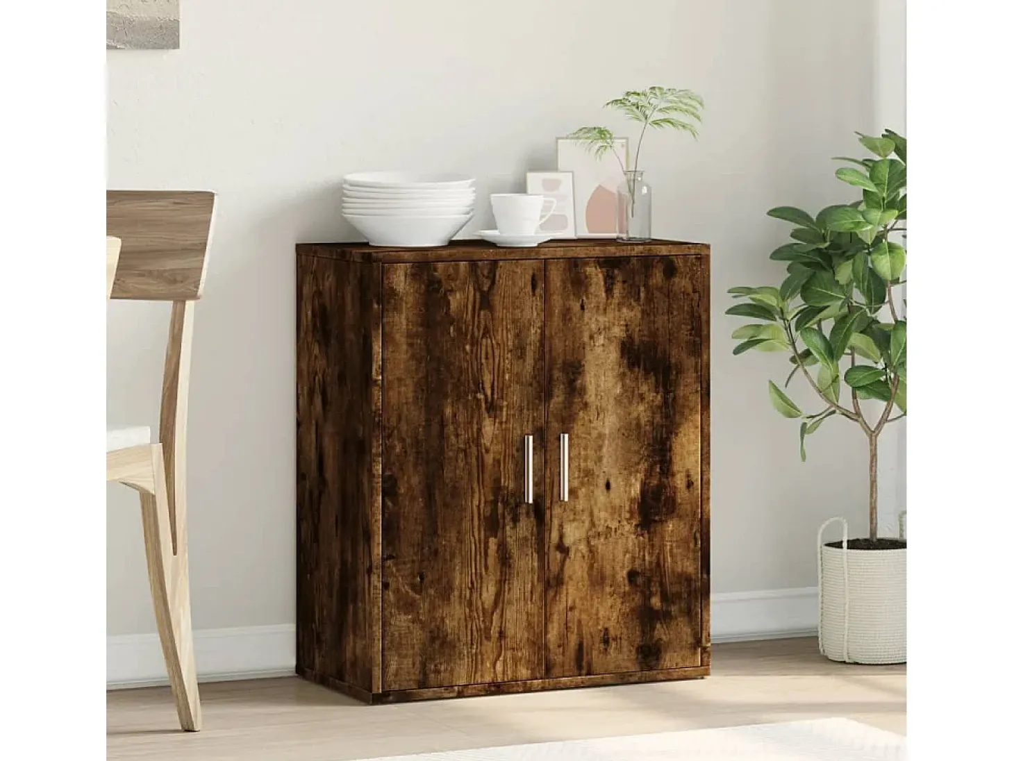 Aparador de madera de ingeniería roble ahumado 60x31x70 cm ES351699