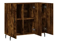 Aparador de madera de ingeniería roble ahumado 90x34x80 cm