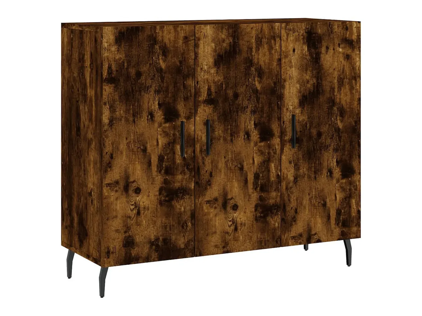 Aparador de madera de ingeniería roble ahumado 90x34x80 cm