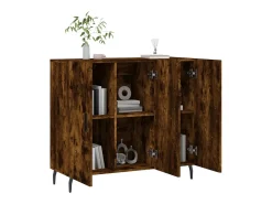 Aparador de madera de ingeniería roble ahumado 90x34x80 cm