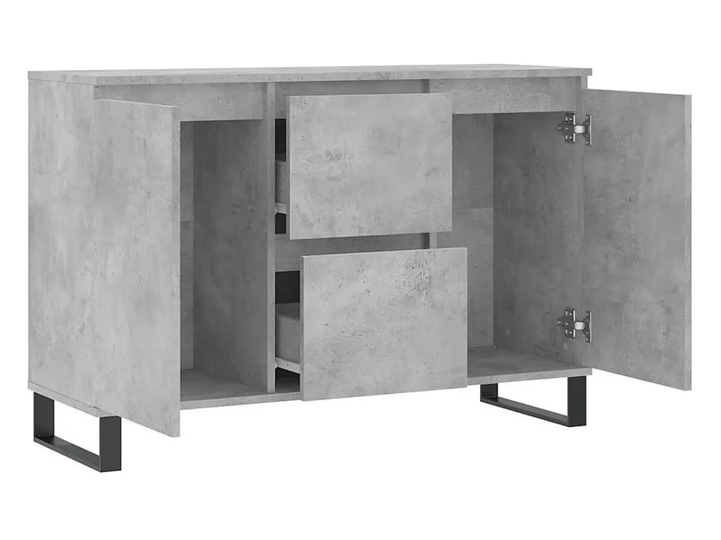 Aparador de madera de ingeniería gris hormigón 101,5x35x70 cm