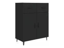 Aparador de madera de ingeniería negro 69,5x34x90 cm
