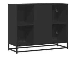 Aparador de madera de ingeniería negro 92x35x76 cm