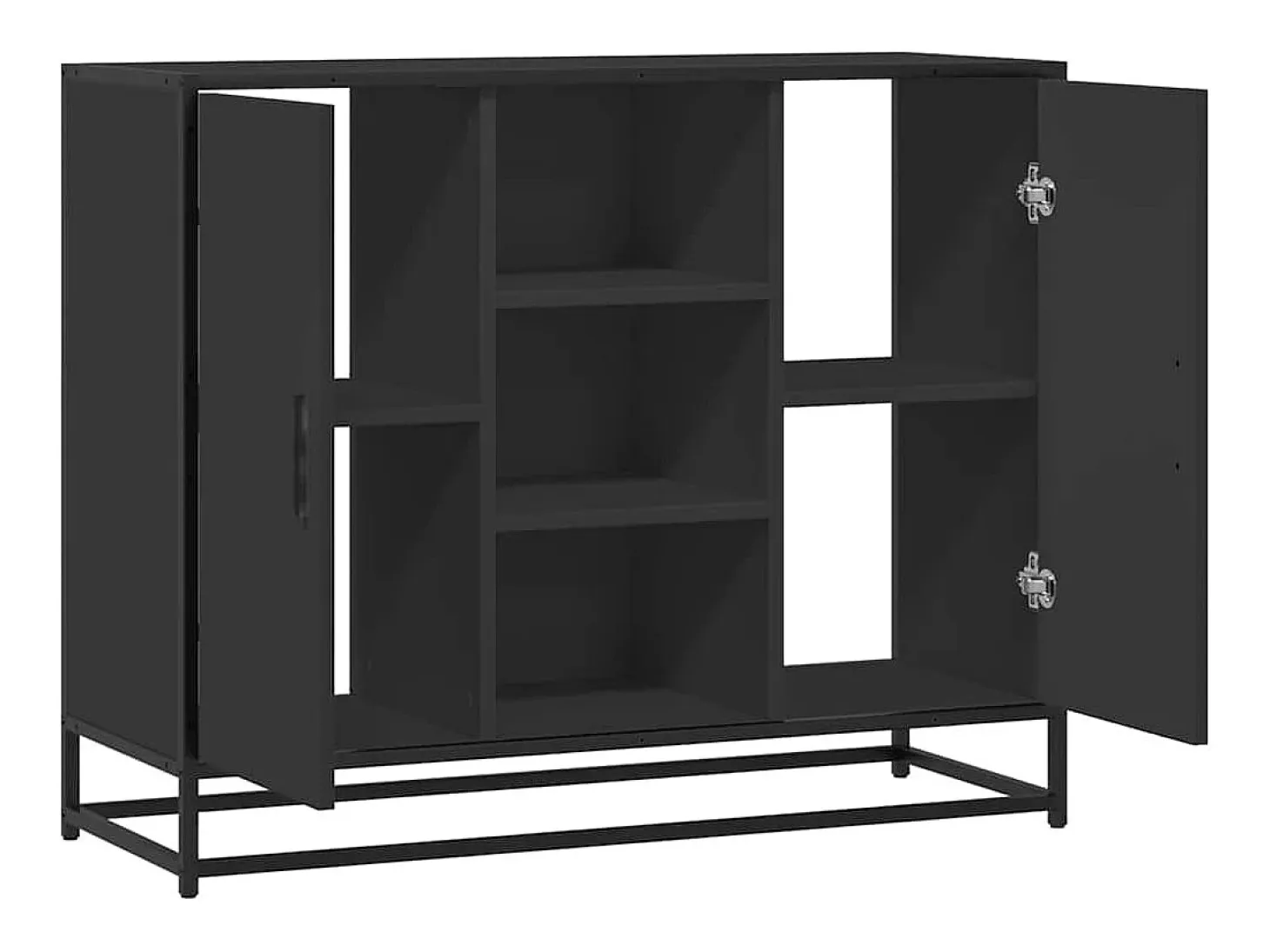 Aparador de madera de ingeniería negro 92x35x76 cm