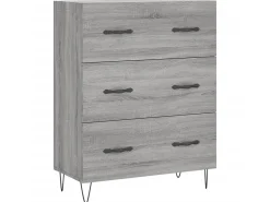 Aparador de madera de ingeniería gris Sonoma 69,5x34x90 cm ES65474