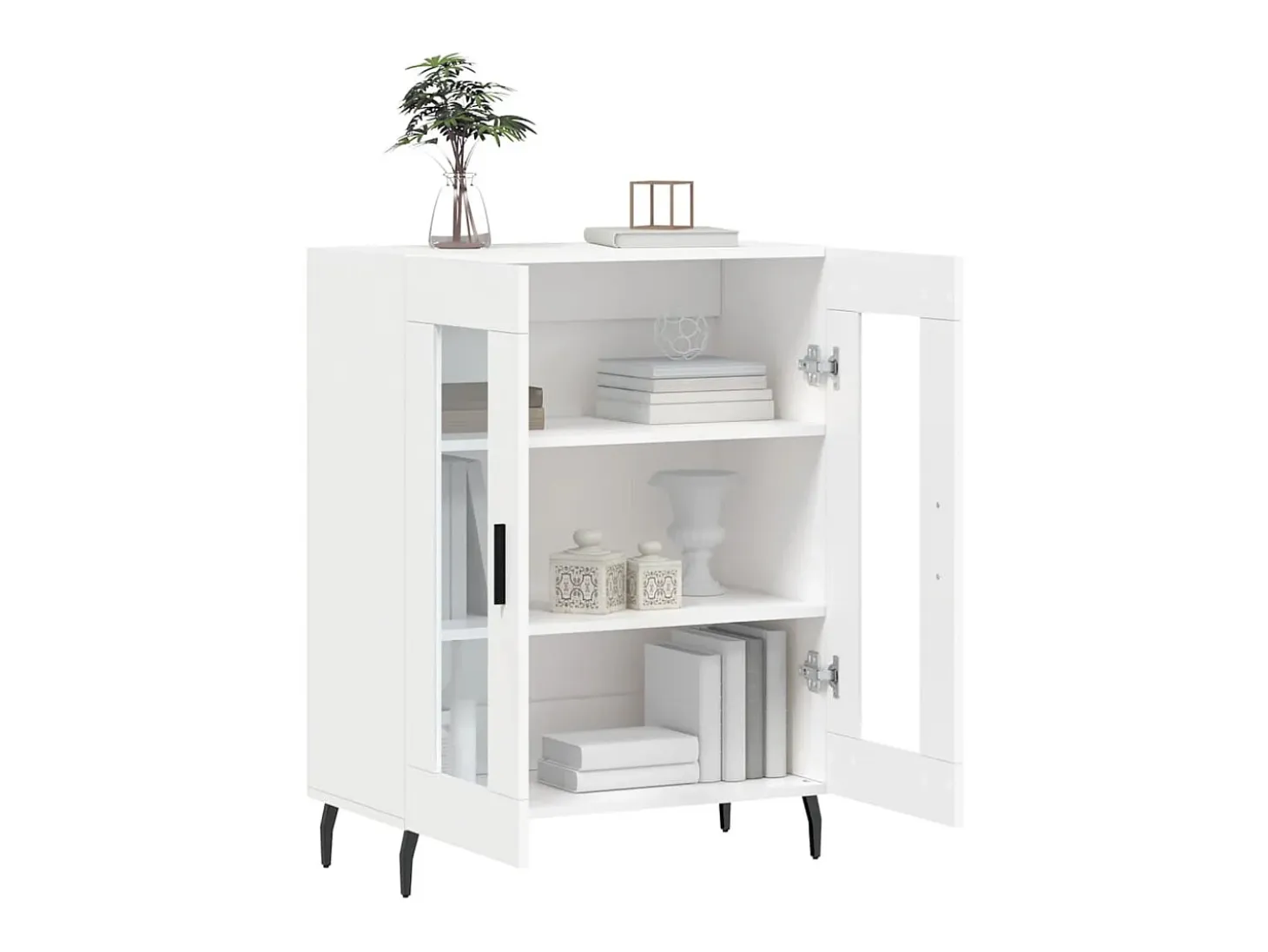 Aparador de madera de ingeniería blanco 69,5x34x90 cm ES52922