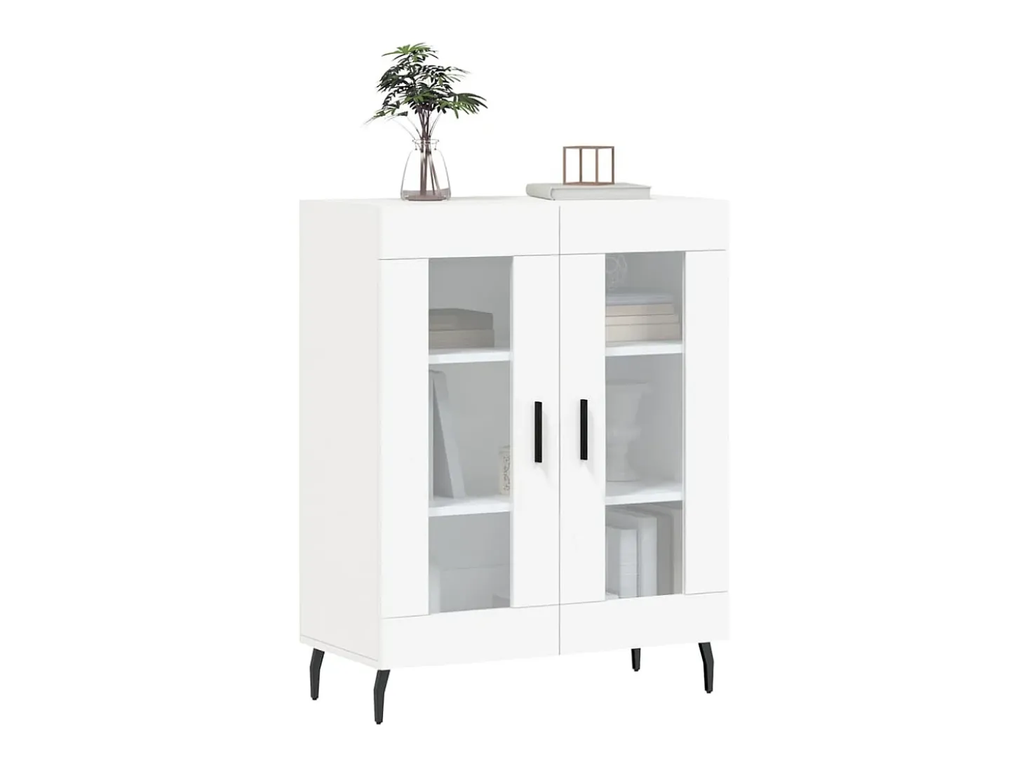 Aparador de madera de ingeniería blanco 69,5x34x90 cm ES52922