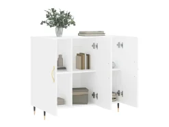 Aparador de madera de ingeniería blanco 90x34x80 cm