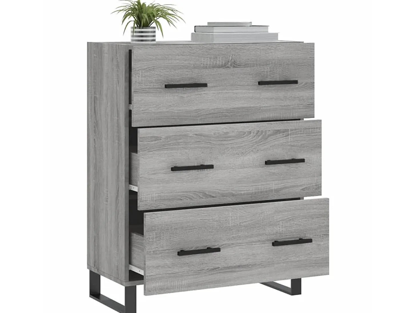 Aparador de madera de ingeniería gris Sonoma 69,5x34x90 cm ES31606