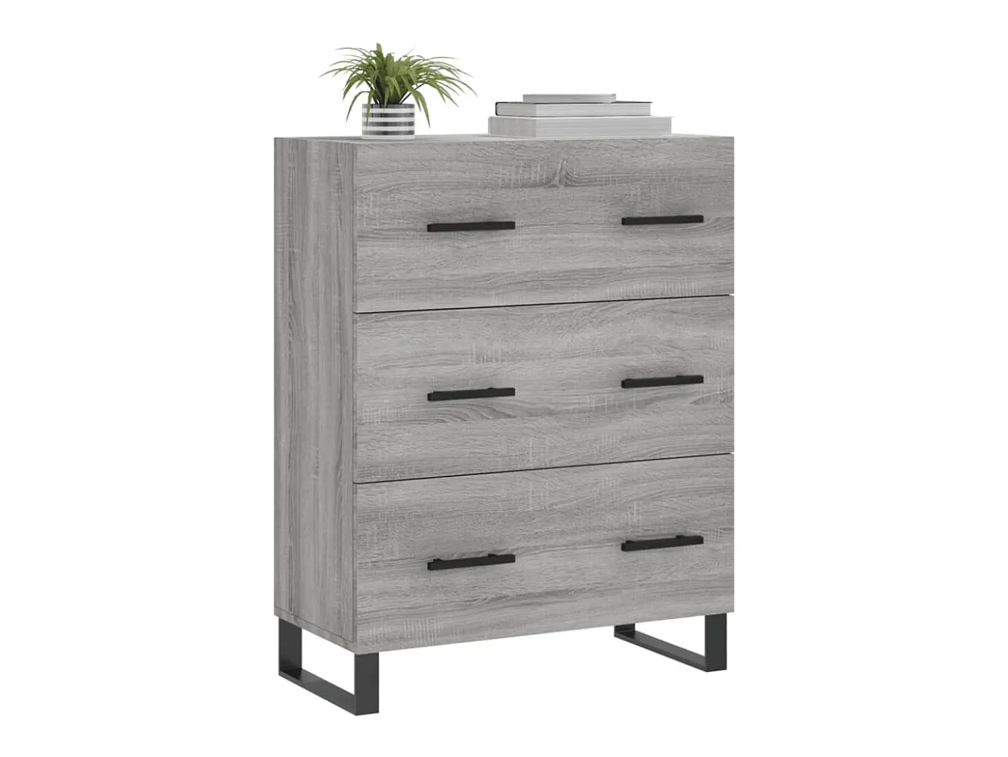 Aparador de madera de ingeniería gris Sonoma 69,5x34x90 cm ES31606