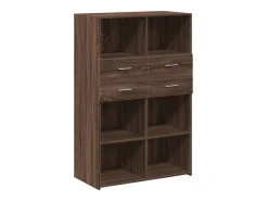 Aparador de madera de ingeniería marrón roble 80x42,5x124 cm