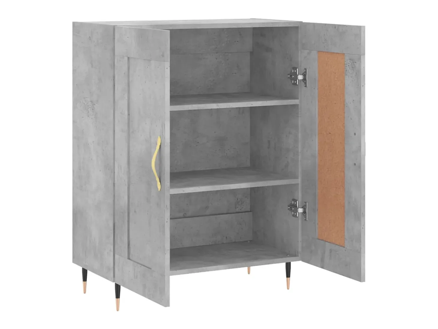 Aparador de madera de ingeniería gris hormigón 69,5x34x90 cm