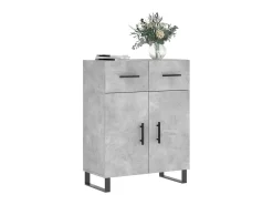 Aparador de madera de ingeniería gris hormigón 69,5x34x90 cm ES59538