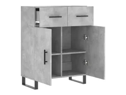 Aparador de madera de ingeniería gris hormigón 69,5x34x90 cm ES59538