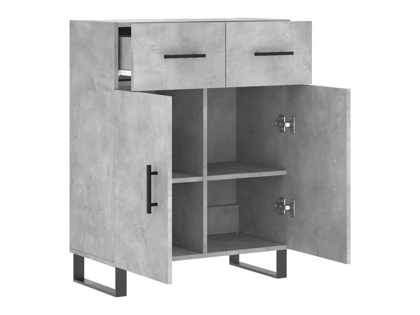 Aparador de madera de ingeniería gris hormigón 69,5x34x90 cm ES59538
