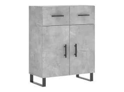 Aparador de madera de ingeniería gris hormigón 69,5x34x90 cm ES59538