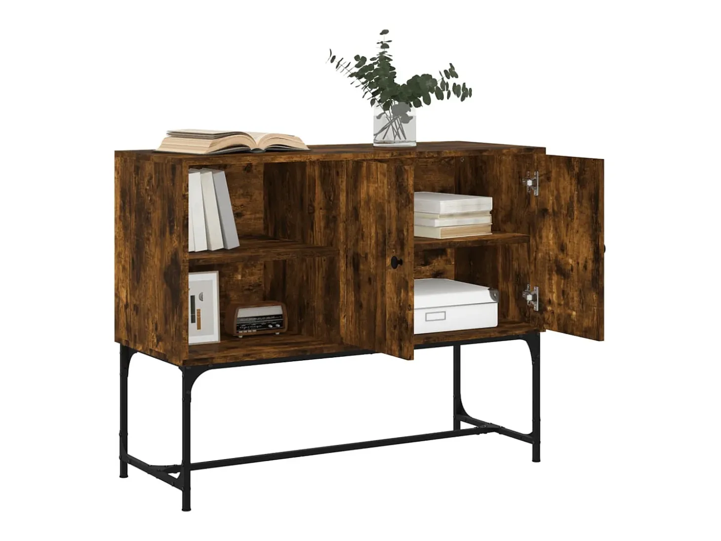 Aparador de madera de ingeniería roble ahumado 100x40x79,5 cm