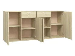 Aparador de madera de ingeniería roble Sonoma 160x36x75 cm