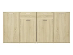 Aparador de madera de ingeniería roble Sonoma 160x36x75 cm