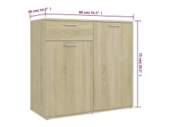 Aparador de madera de ingeniería roble Sonoma 160x36x75 cm